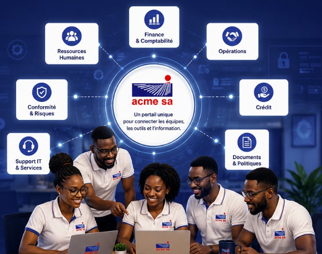 Portail intranet ACME SA — services connectés et équipe technique